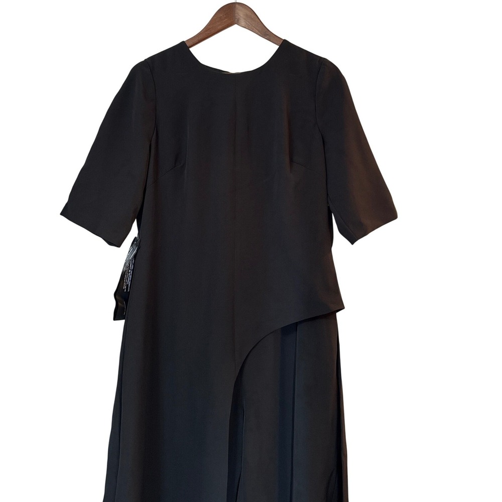 Kay Unger New York Black Walk-Thru Jumpsuit Skirt Overlay Formal 12 5545011 - Picture 5 of 11